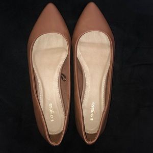 Express Tan Pointed Flats